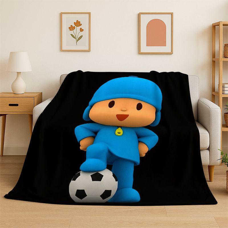 Coperta Morbida in Flanella Disegni Carini P-Pocoyo Elly Pato, Coperta Accogliente per Letto, Divano, Poltrona, Camera da Letto, Soggiorno, Viaggio, Picnic