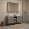 Bathroom Furniture Set 4 Pcs Grey Sonoma Engineered Wood and Glass