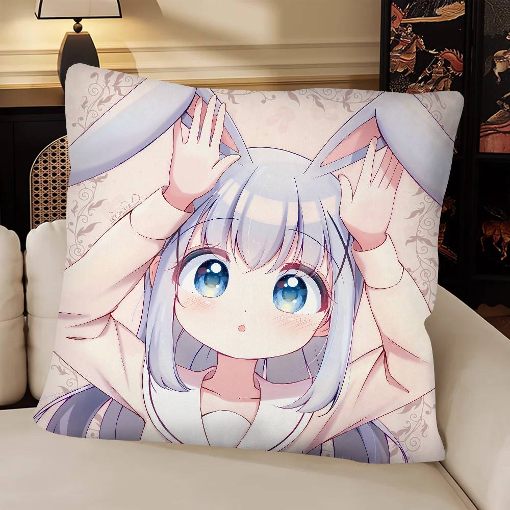 Anime Kafuu Chino Pillow Case Fashion Square Pillowcase Bedroom Sofa Room Ins Decoration Leisure