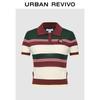 UR Women's Apple Stripe Short-Sleeve Knit Polo Top