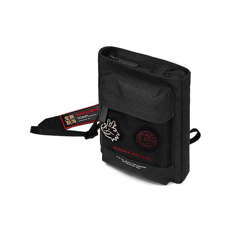 New Skechers Fabric Shoulder Bag, Crossbody Bag Regular Unisex Carbon Black L124U011-0018