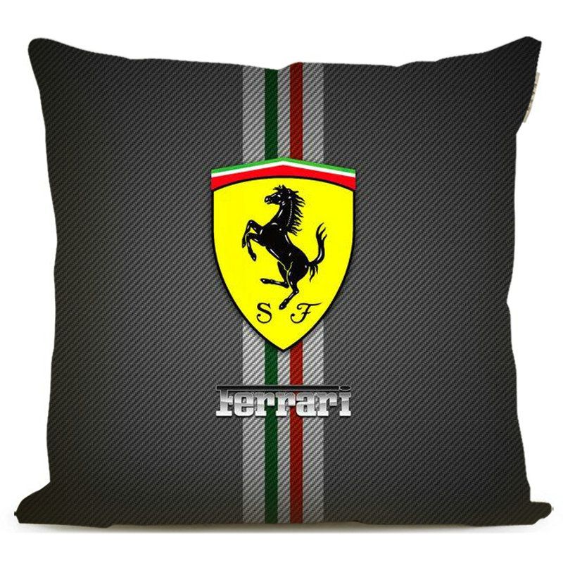 Car Logo Pillow Sofa Decorative Home Print Plush Square Throw Pillow Covers Cushion Decoration For Ferrari SJ Scuderia Ferrari