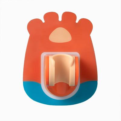 Duschkopfhalter Badezimmer Nagelfrei Nahtlos Wasserdicht Dusche Feste Basis Halter mit HakenOrange