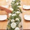 Green Eucalyptus Leaves Artificial Poeny Vine Plant Wall Decorative Flower  Bar Decoration