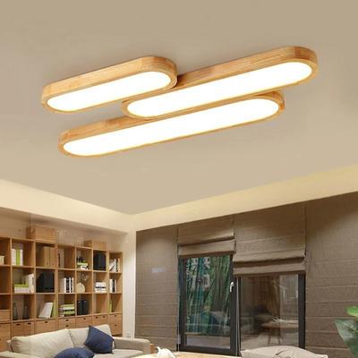 Wooden Led Ceiling Mounted Lamp for Hallway Aisel Cloakroom Wood Remote Control Decoration Modern Dimmable Bedroom Light