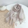 Thin Cotton And Linen Striped Scarf Literary And Versatile Soft Neck Protection Silk Scarf Women'S Travel Shawl