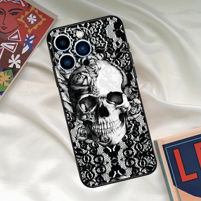 Gothic Skull Phone Case For iPhone 16 14 13 12 11 15 17 Pro Max 15 16 Plus 13 Mini 16e 17 Air Funda Cover