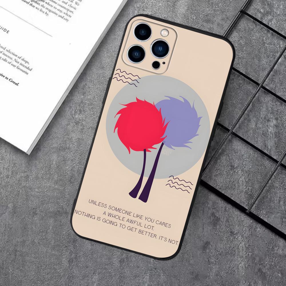 Cartoon T-The L-Lorax Phone Case For iPhone17 16 16e 15 14 13 12 11 Plus Mini Pro Max Soft black Shockproof Cover