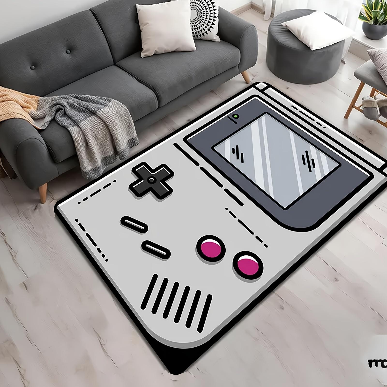 Game Console Area Rug - Cool Controller Pattern Non-Slip Floor Mat for Game Room, Living Room 40cm x 60cm