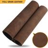 Coffee-brown stiff 2mm genuine oil-waxed crazy horse leather, full-grain cowhide for crafting vintage-style backpacks, wallets,