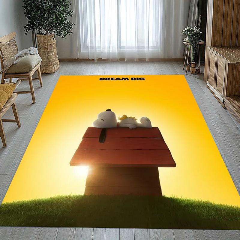Tappeto Area Antiscivolo Cartoon Cane Snoopy Carino per Soggiorno, Morbido Tappeto per Camera da Letto, Stanza dei Giochi dei Bambini, Divano, Decorazione per la Casa, Zerbino, Regalo