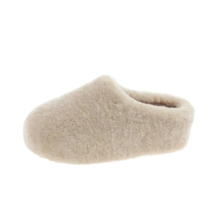 Women Winter Thick Sole Warm Fluffy Slippers Fashion Cozy Indoor House Slides Woman Increase Non Slip Plush Warm Cotton Slippers