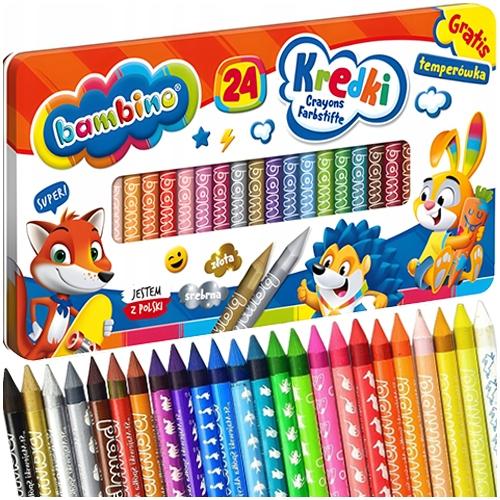Bambino Wax Crayons 24 Colors + Temperature Metal 9590