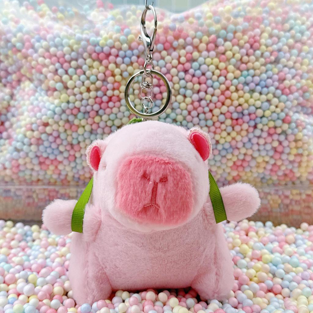Little Red Book Capybara & Guinea Pig Plush Keychain Ornament