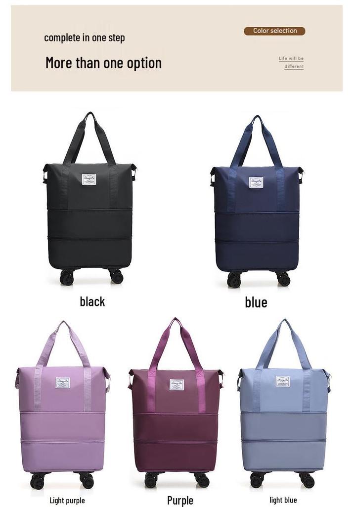 Expandable Large Capacity Travel Duffel with Universal Wheels for Men & Women - Perfect for Shopping, Storage, and Business Trips