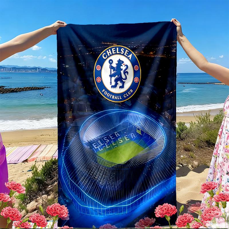 Chelsea F.C Print Beach Towel, Versatile Lightweight Absorbent Beach Towel for Pool Surf Yoga Bathroom, Perfect Birthday Holiday Gift