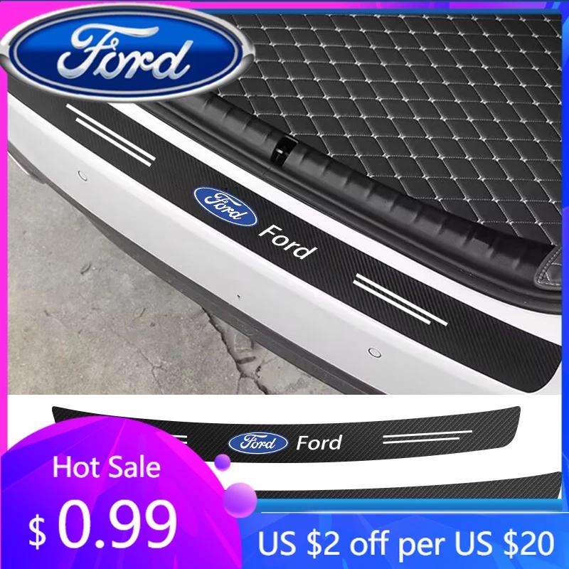 New 2026 Car Sticker 2025 Hot 1Pcs Car Carbon Fiber Rear Bumper Trunk Protection Stickers for Ford Focus Fiesta EcoSport ESCORT