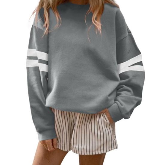

Жіночий світшот з круглим вирізом, оверсайз, з довгим рукавом, пуловер, великі розміри, осінь, весна, повсякденний одяг S