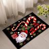 Santa and Candy Cane Polyester Area Rug Crystal Velvet Anti-Slip Carpet Mat for Living Room, Bedroom, Office - Large