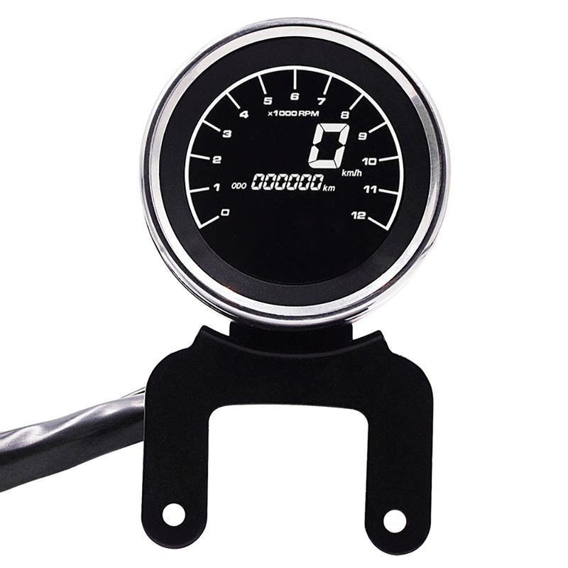 Motorcycle LCD Digital Speedometer Tachometer Speed Gauge Oil Level Meter Universal For Honda Ymaha Suzuki Harley DC12V