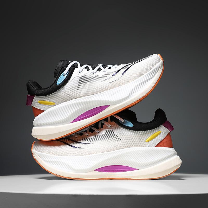 2025 new carbon board running shoes boys spring and autumn mesh children's sports shoes shock absorption student physical test running shoes 2025