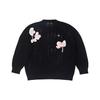 Li Ning Floral Print Round Neck Pullover Long Sleeve Knit Sweater Women Sweater Black AMBS068-2