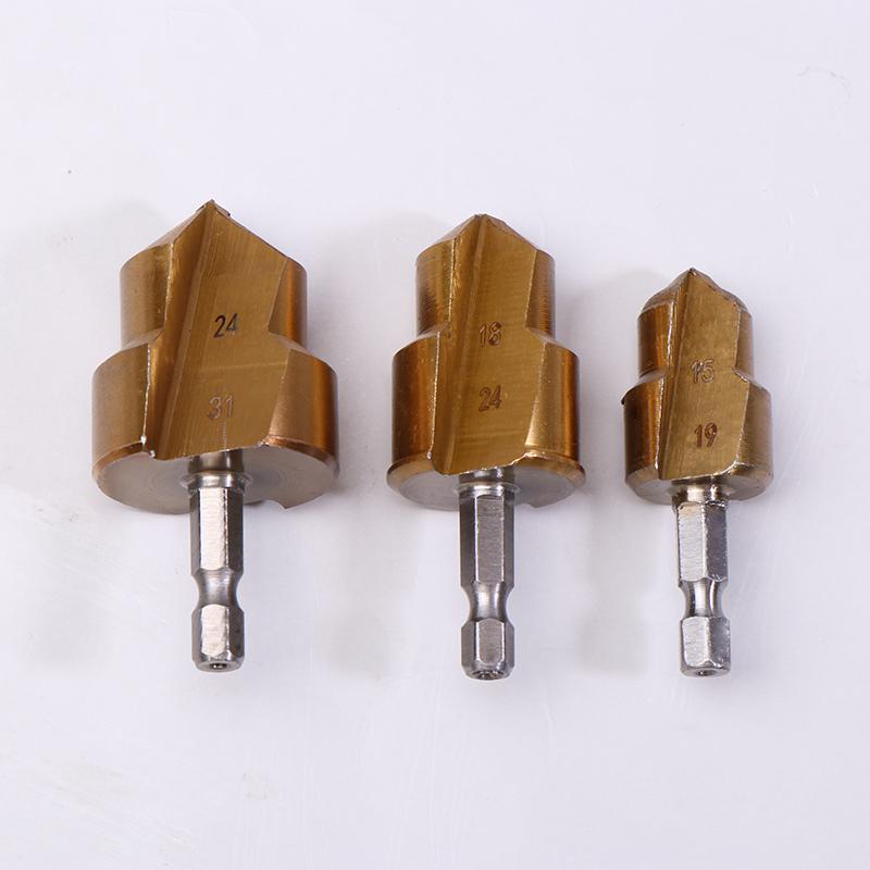 Titanium Plated Ppr Lifting Drill Water Pipe Repair Reamer Set For 4:6 ⁄ 1 Inch Water Pipe Opening Hex Shank Water Pipe Drill