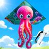 Octopus Kites For Kids With Polyester Material And Glassfiber Frame Perfect For Outdoor Fun And Gift Giving