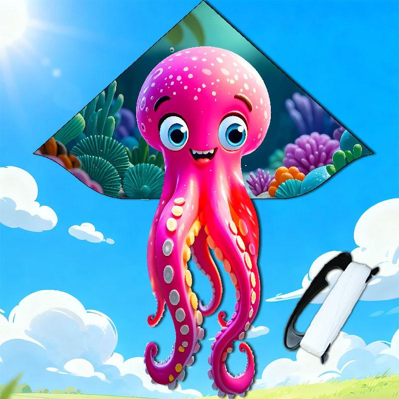 Octopus Kites For Kids With Polyester Material And Glassfiber Frame Perfect For Outdoor Fun And Gift Giving