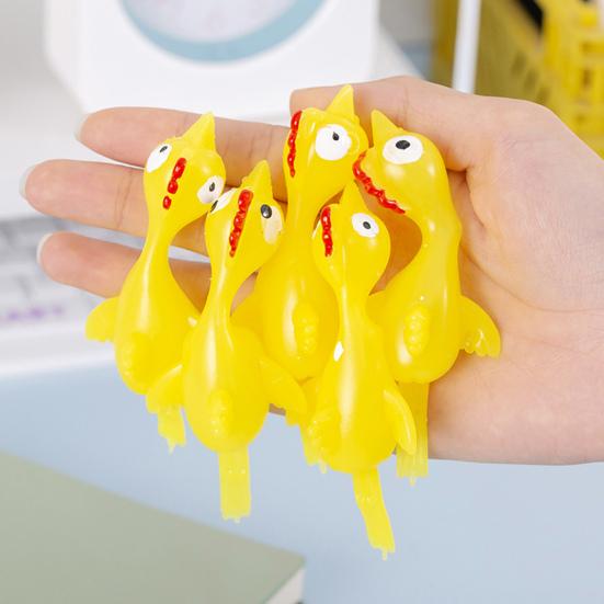 5Pcs/Set Chicken Launcher Toy High Elastic Stretch Sticky Soft TPR Stress Relief Safe Turkey Launcher Finger Toy Kids Gift