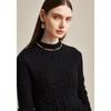 Zhaojun Women's Thin Cable Knit Cashmere Half-Turtleneck Sweater