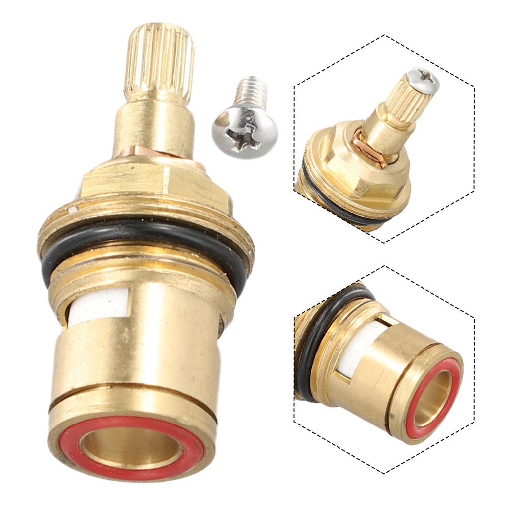 1/2pc Replacement Tap Valves Brass Ceramic Disc Cartridge Inner Faucet Valve For Bathroom, Clockwise Or Anti-clockwise