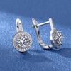 925 Sterling Silver Round Crystal Stud Earrings For Women Girls Wedding Engagement Fashion Jewelry