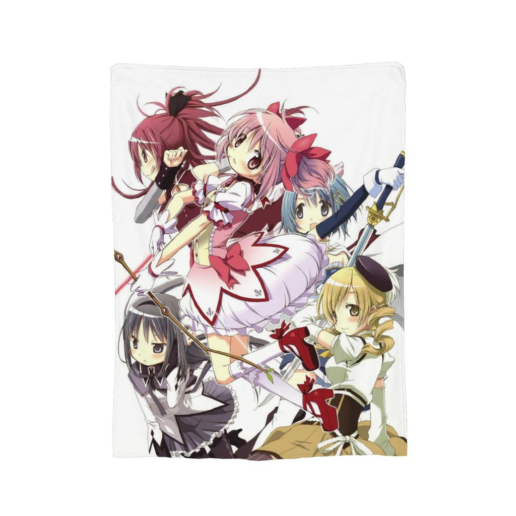 Puella Magi Madoka Magica Anime Blankets Fleece Summer   Multifunction Ultra-Soft Throw Blankets for Bedding Office Quilt