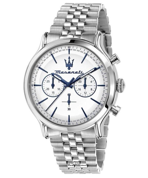 

Maserati Epoca Хронограф Нержавеющая сталь Белый циферблат Кварцевые R8873618034 100М Мужские часы белый