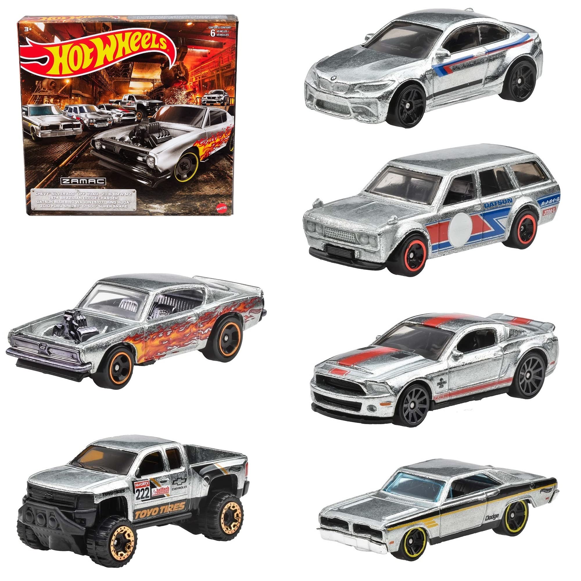 

Hot Wheels Zamak Multipack mini лет и HDH53 Metal [6 машин] [3 вверху]