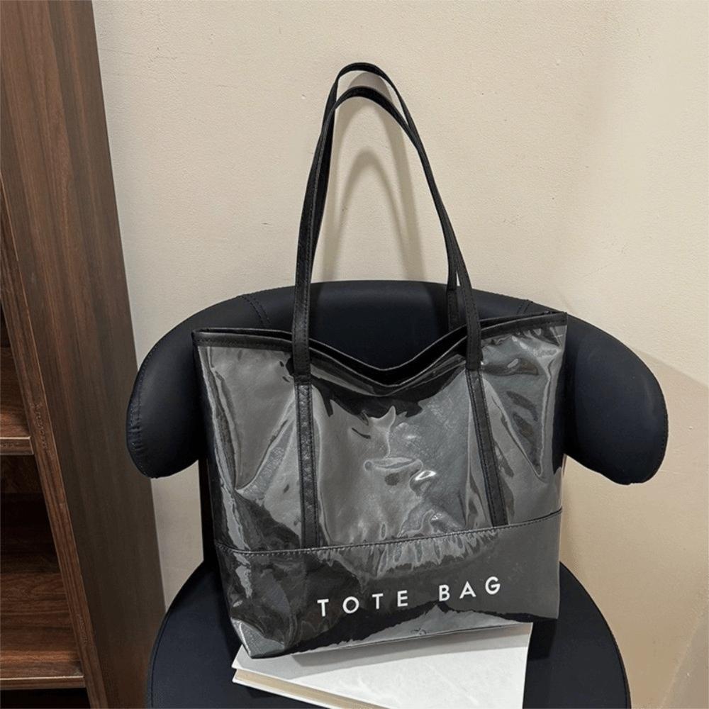 Solid Color Transparent Jelly Bag Multi Function Letter Prints Handbags Cute Armpit Bags Summer