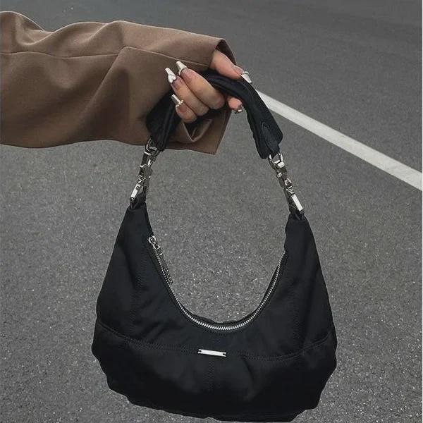 2026 Retro Black Cloud Crescent Bag - High-End Niche Shoulder and Handbag for Women