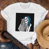 Women Lady Printed Cartoon 90S Horror Sleep Fashion Shirt Clothes Tshirt Female Print T Tee