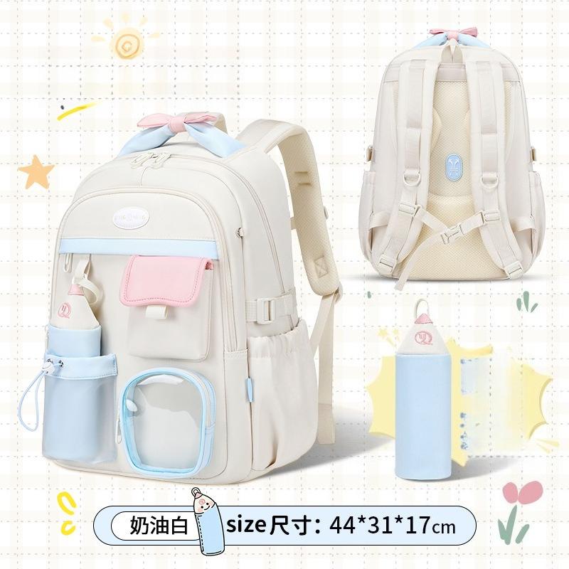 Zaini per Bambini Scuola Primaria Classi 3-6 Ragazza Rosa Studente Scuola Media Borse Scolastiche Impermeabili Zaino con Manico Festival delle Farfalle con Astuccio