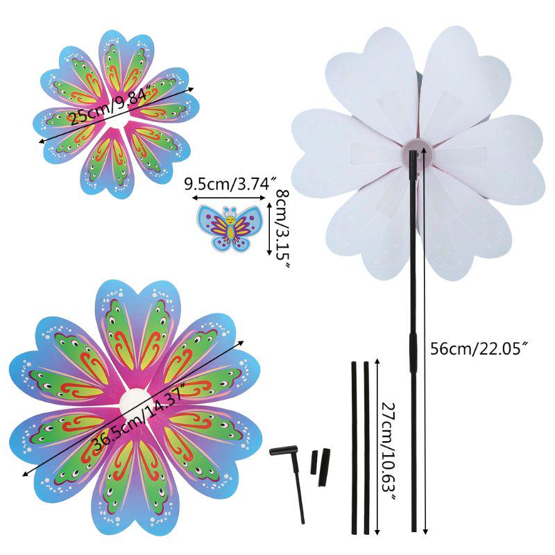 Insektsväderkvarn Vindsnurra Bi Fjäril Barn Barnleksaker Utomhus Traditionell Leksak Trädgård