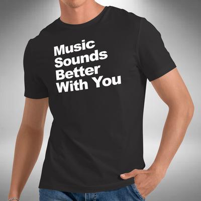 La Musica Suona Meglio Con Te T-Shirt House Trance Techno Taglie dalla S alla 5XL