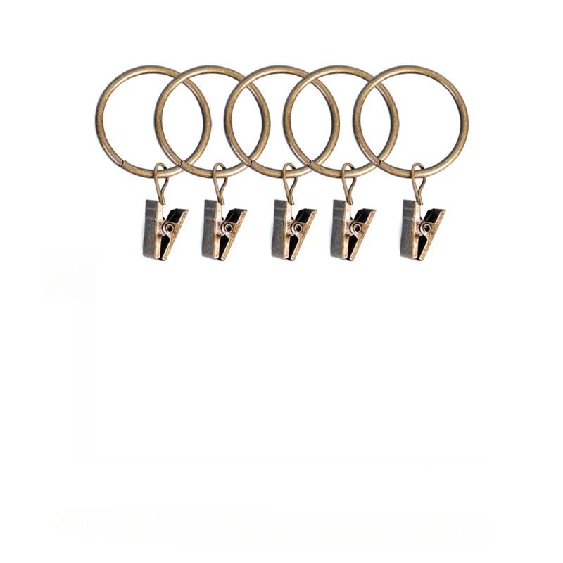 Metall Gardinstångsklämma Rostfria Draperiringar Krokar Hem Badrum Dekorativa Gardinstänger Hängare Hängande Foton Hattar Klämmor