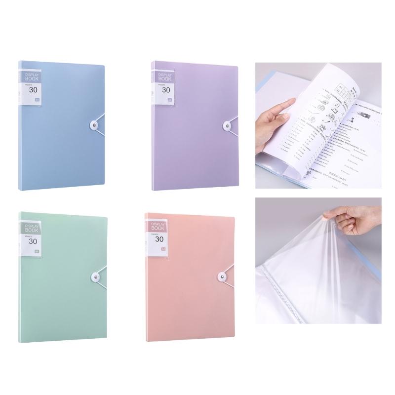 30 Pocket Document Display Folder Letter Size Display Book for School Office Presentations Filings Financial Documents