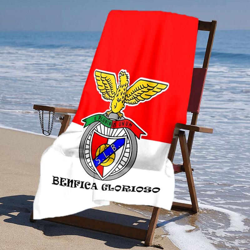 proof beach towel with Sport Lisboa e Benfica pattern - soft,absorbent,quick-drying,machine washable - perfect for swimming,camping,bathing