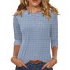 3/4 Sleeve Shirts For Women Button Down Shirt  Top For Women Half Button Down Print Graphic Blouse