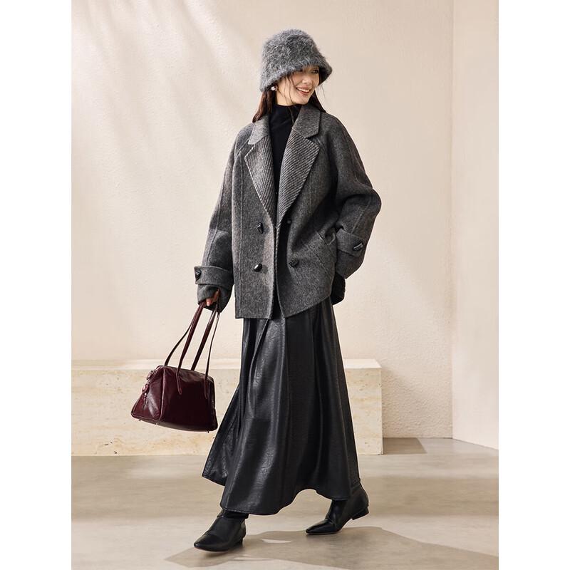 Mohan Yimei Women's Elegant Urban Winter Wool Blend Short Coat