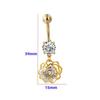 Rhinestone Navel Ring Rose Flower Belly Women Sexy Bar Piercing Body Jewelry