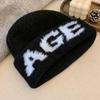 Ear Protection Knitted Beanie Hat Polyester Warm Earflap Beanie Hat  For Women