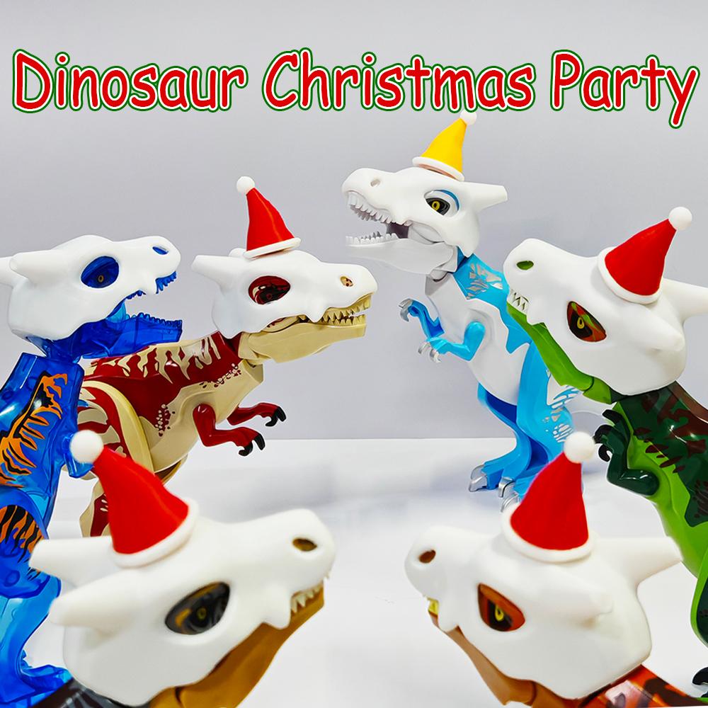 Jurassic Dinosaurs Skull Mask Building Blocks DIY Tyrannosaurus Action Figure Model Hat Gift